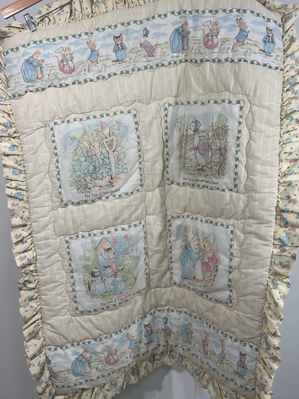 Beatrix Potter Quiltex Peter Rabbit Baby Quilt Blanket Nursery 34x44 USA - Picture 2 of 8
